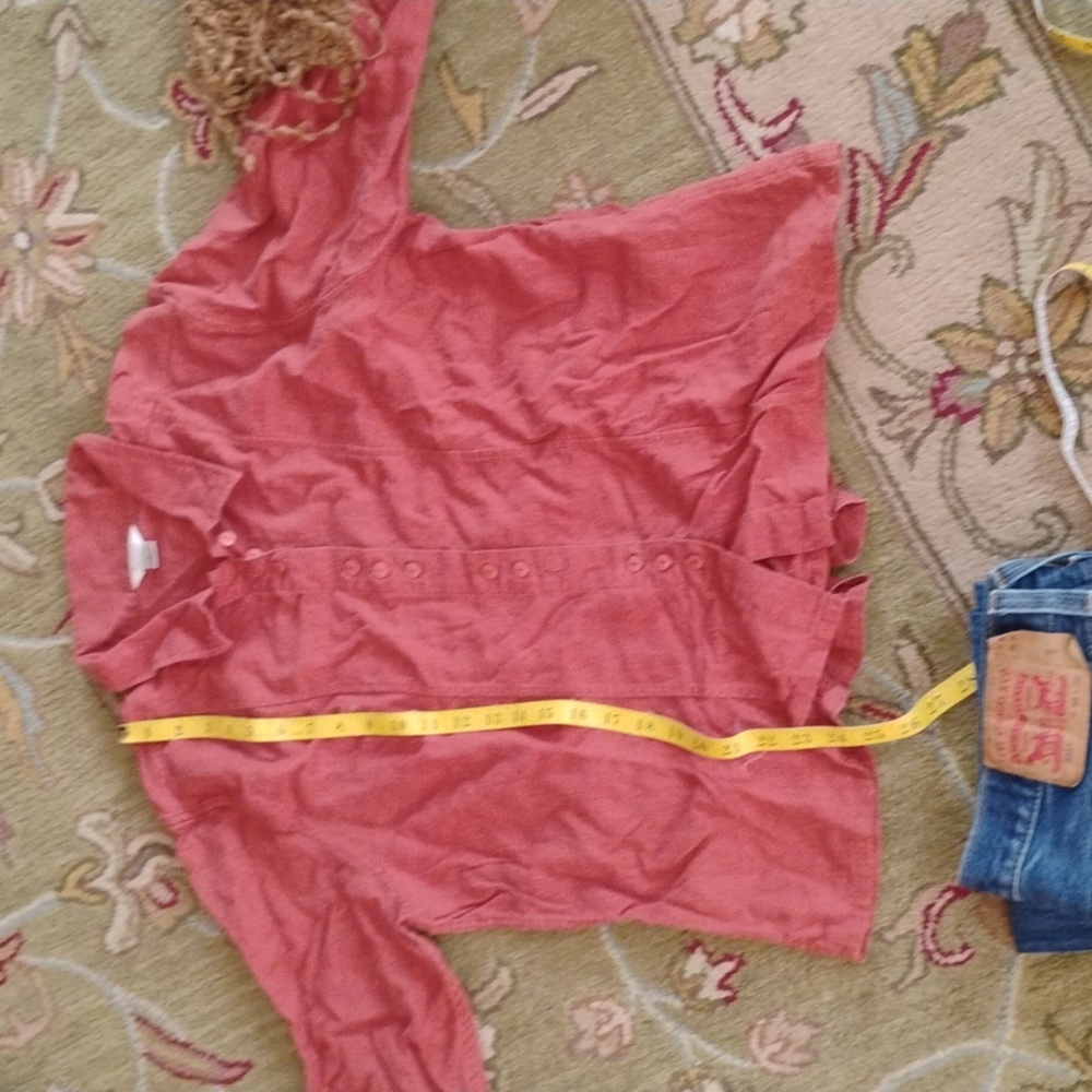 LINEN PAPRIKA Christopher and Banks  BLOUSE Sz XL